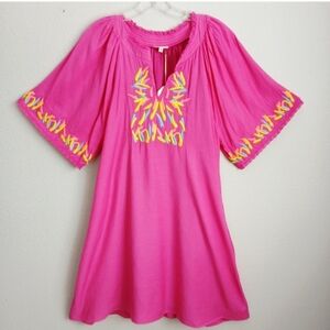 Jodifl Hot Pink Embroidered Dress